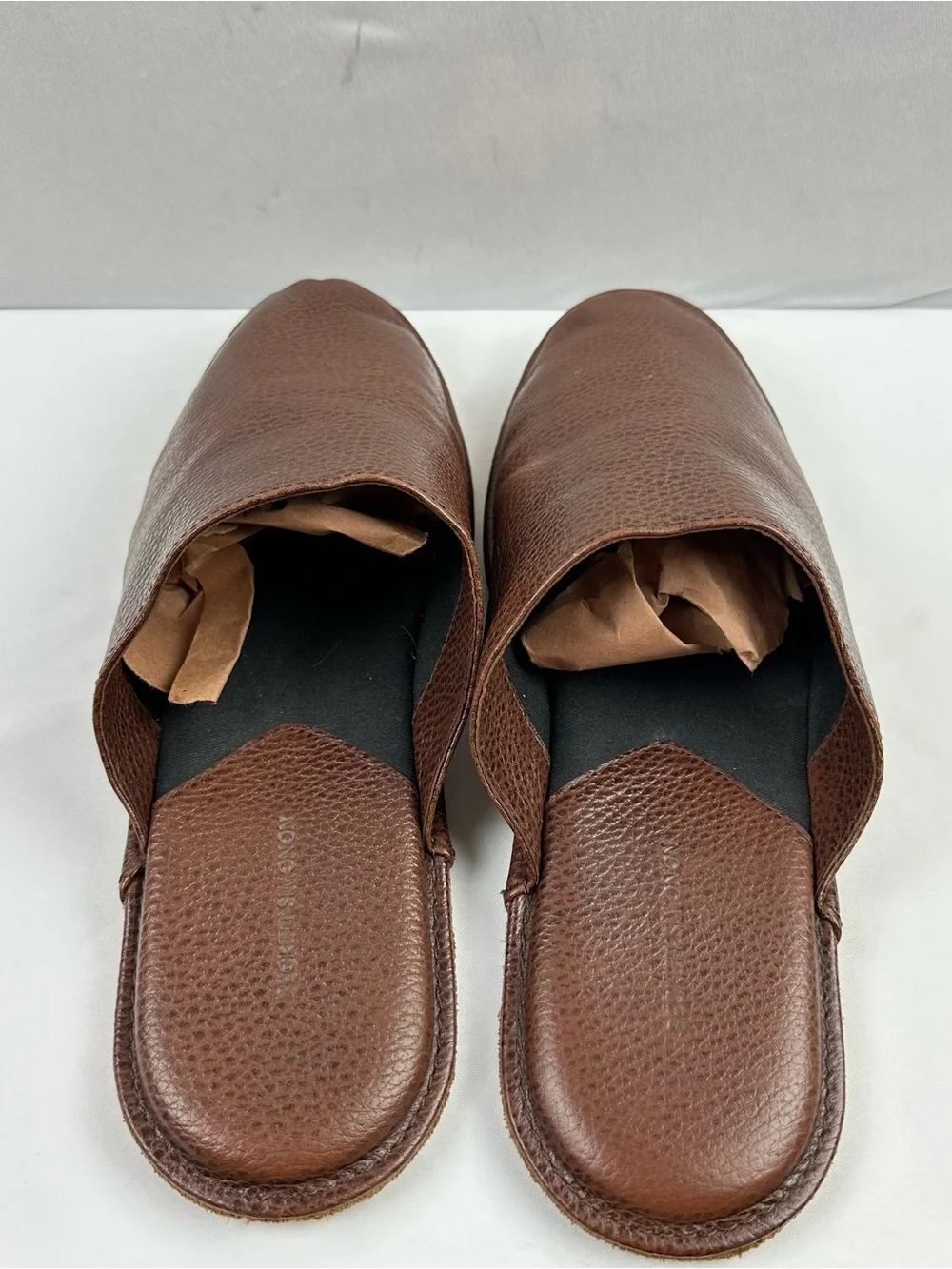 Beckett Simonon Brown Leather Slip-On Slides